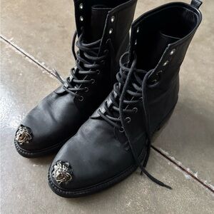 Versace Medusa combat boots